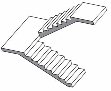 Escalier droit avec palier intermédiaire